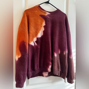 C’est Toi Tie-Dye Sweatshirt in Burgundy and Orange